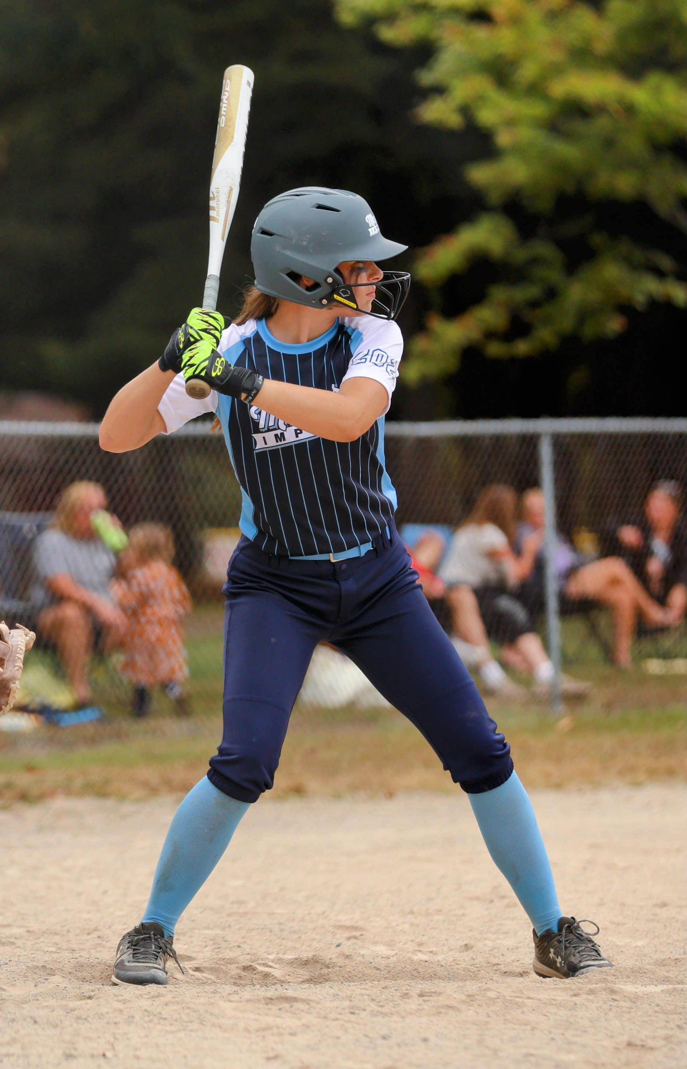 Close-up of the Homerun Handle strap around a bat